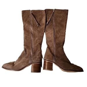 Steve Madden Designer Womens Boots Shoes Leather Suede LASSO Taupe US Size 10 M
